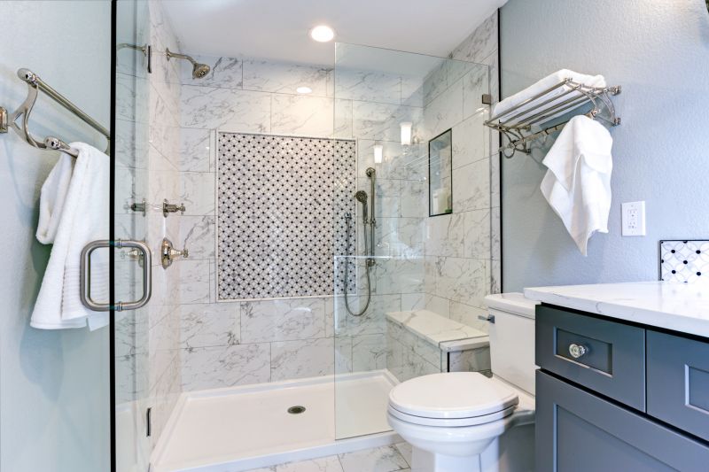 Stylish Bathroom with New Shower